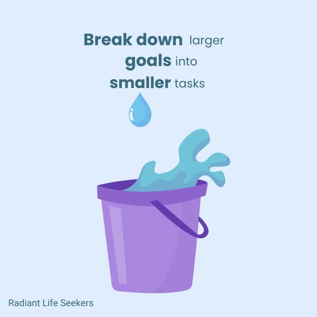 break down larger goals for success