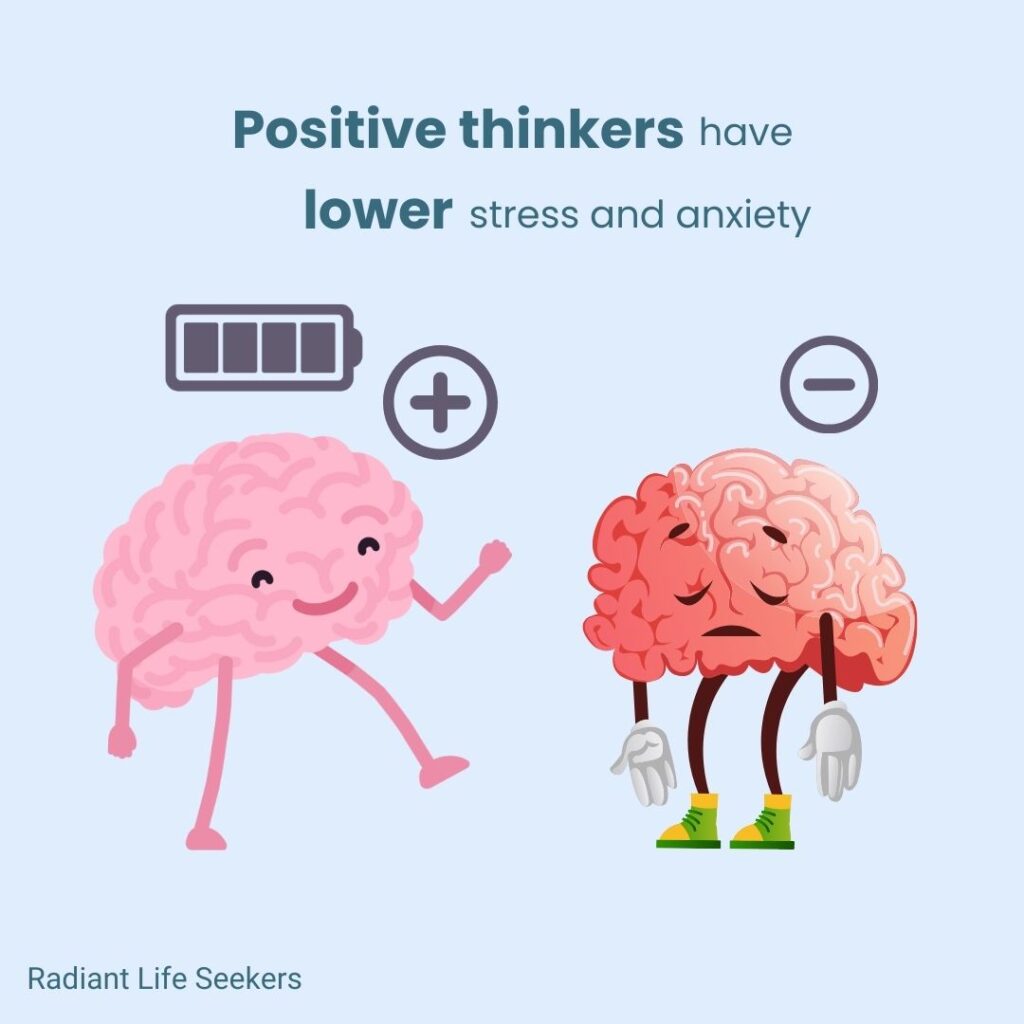 positive thinkers have low stress